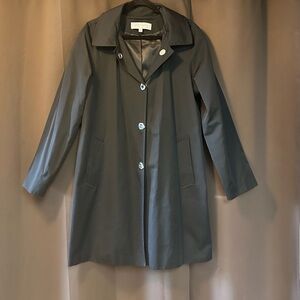 Anne Klein Hooded Black Trench Coat